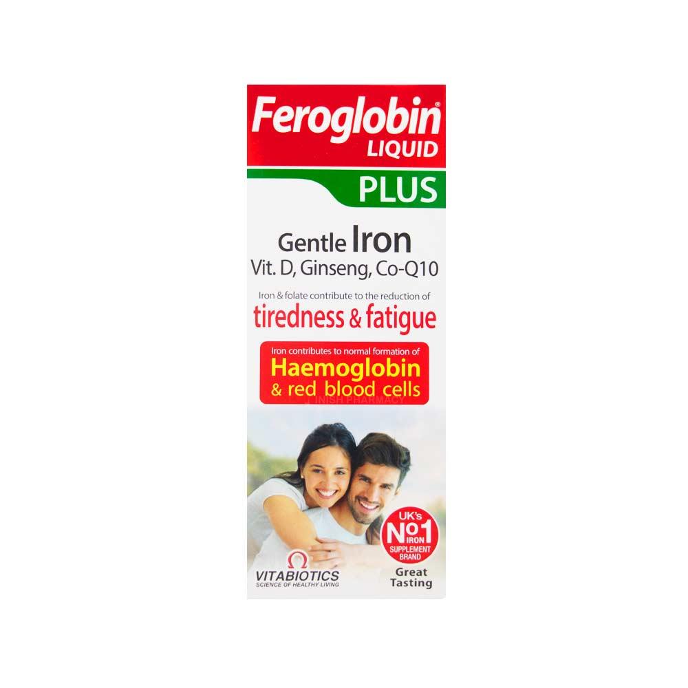 Vitabiotics Feroglobin Plus Gentle Liquid Iron 200ml – a gentle iron formula to support energy and reduce tiredness
