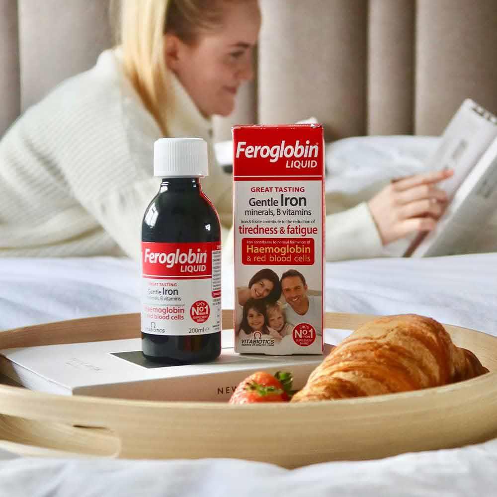 Vitabiotics Feroglobin Liquid Gentle Iron Minerals B Vitamins For Tiredness & Fatigue 200ml