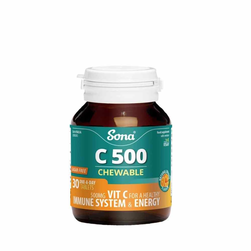 Sona Chewable Vitamin C 500 30 Tablets – vitamin C to support a healthy immune system