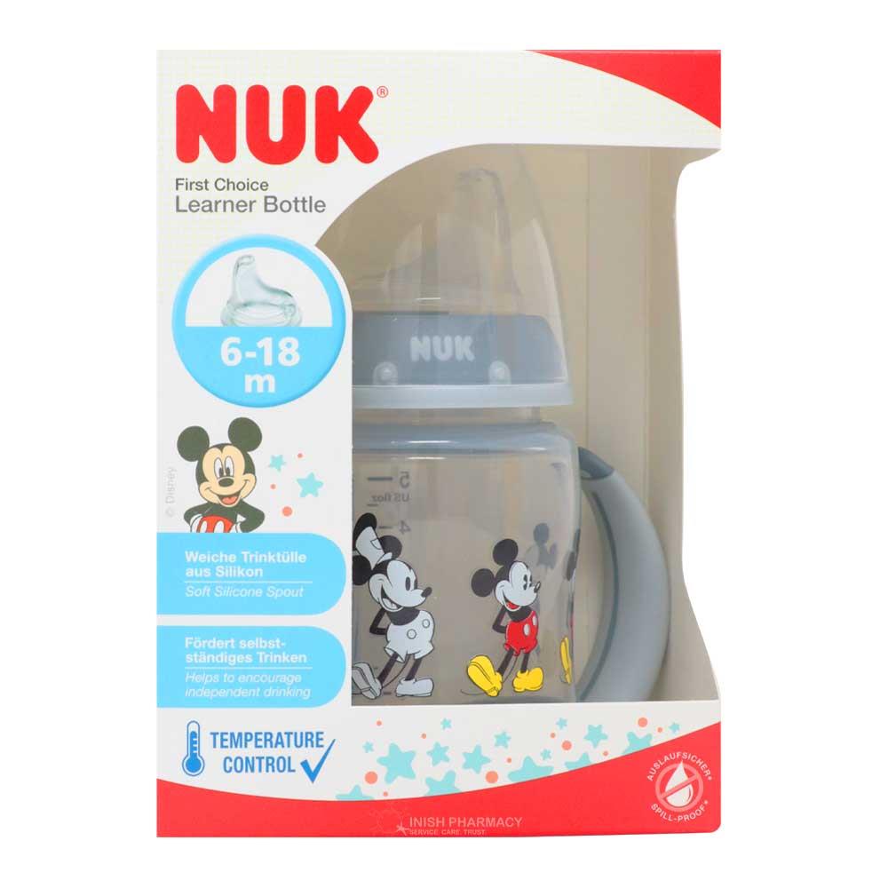 NUK First Choice Mickey Mouse Temperature Control Learner Bottle 150ml 6-18 Months