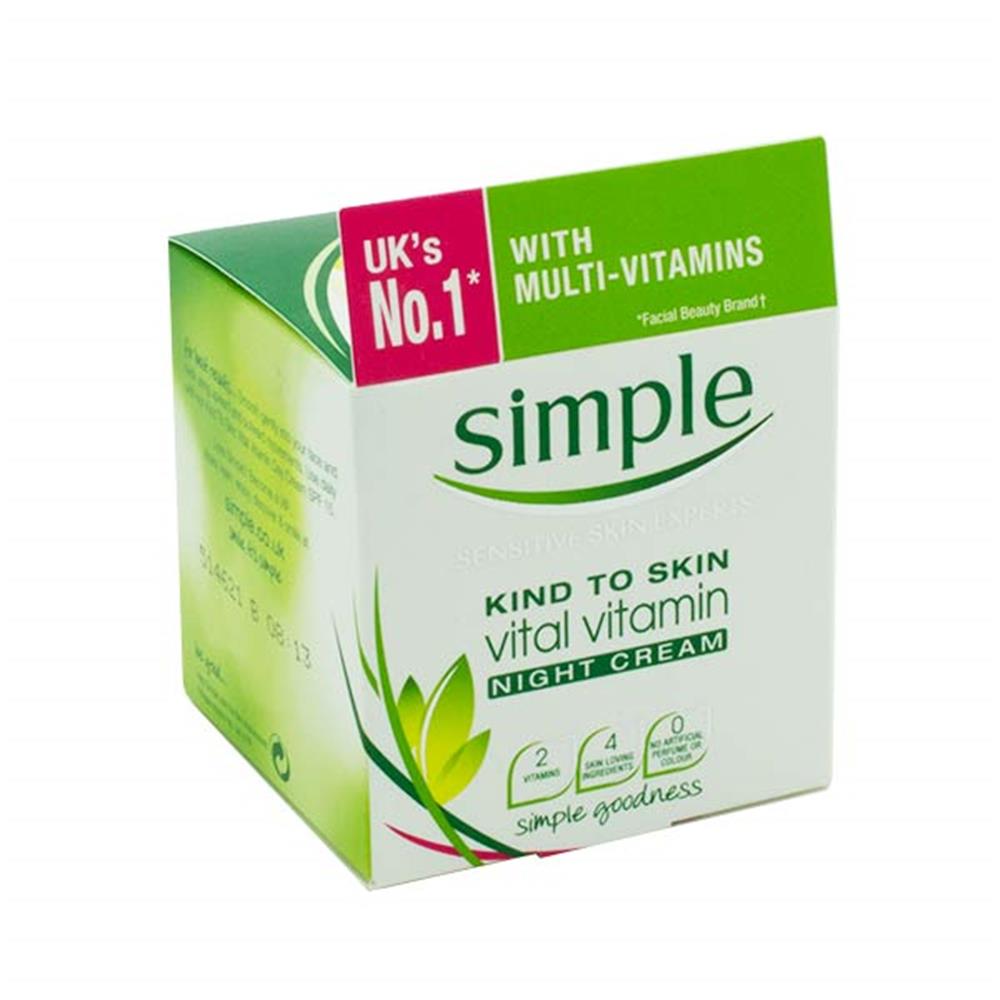 Simple Kind To Skin Vital Vitamin Night Cream 50ml – moisturises and protects skin daily