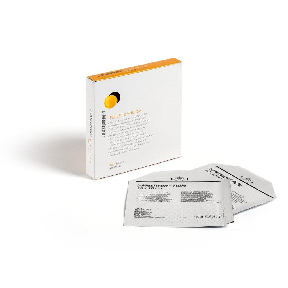 L-Mesitran Non-Adhering Wound Dressing with Medical Grade Honey 10x10cm 10 Pack