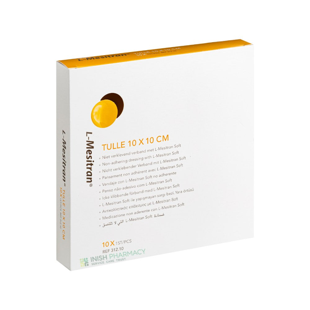 L-Mesitran Non-Adhering Wound Dressing with Medical Grade Honey 10x10cm 10 Pack