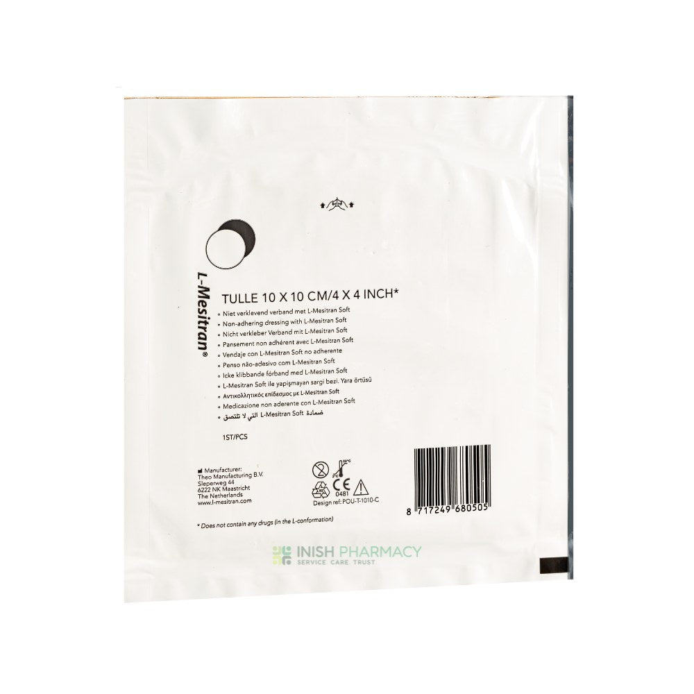 L-Mesitran Non-Adhering Wound Dressing with Medical Grade Honey 10x10cm 10 Pack