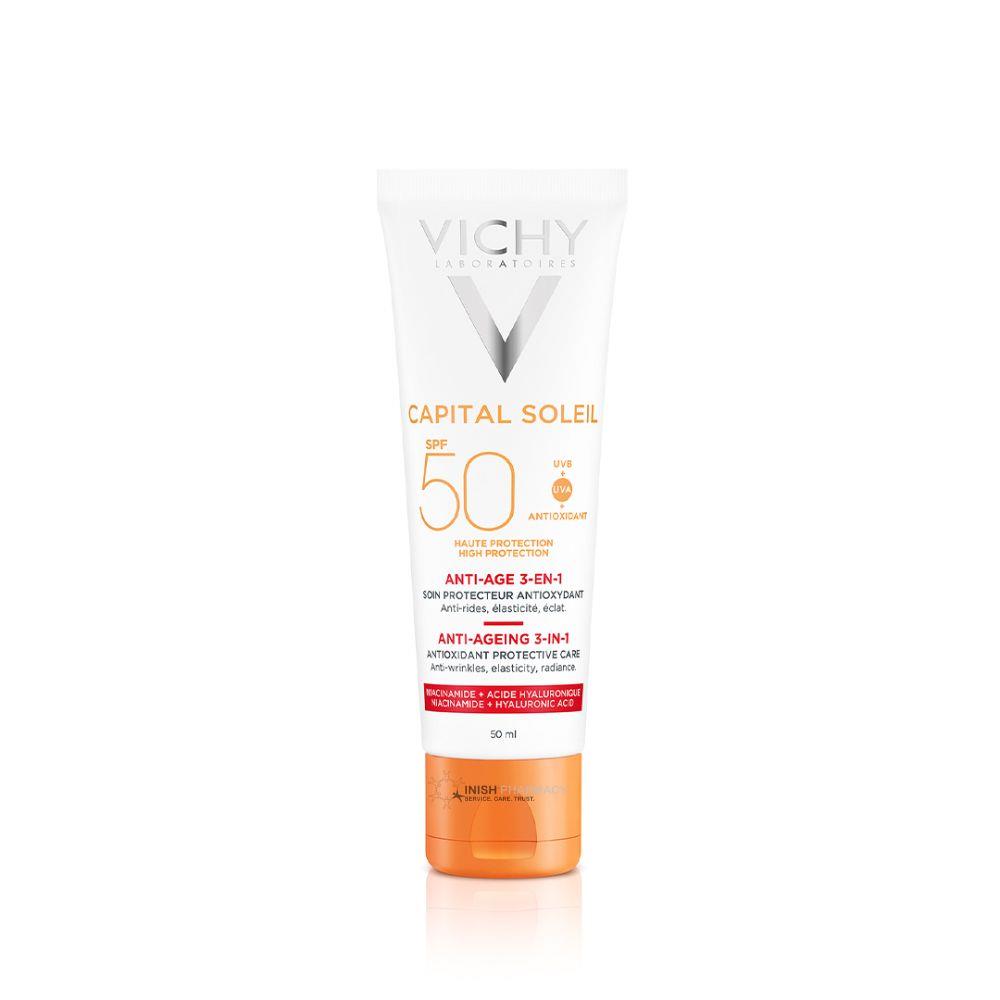 Vichy Capital Soleil Anti-Ageing 3-in-1 Daily Antioxidant Cream 50ml – dermatologist-developed for healthy skin