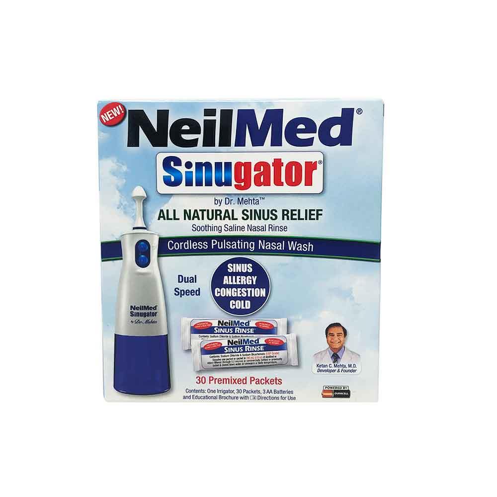 NeilMed Sinugator - Cordless Pulsating Nasal Wash 30 Premixed Sachets