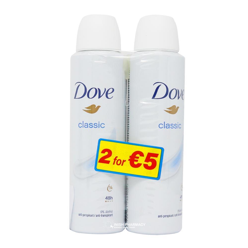 Dove Classic Anti-Perspirant Spray 150ml Twin Pack