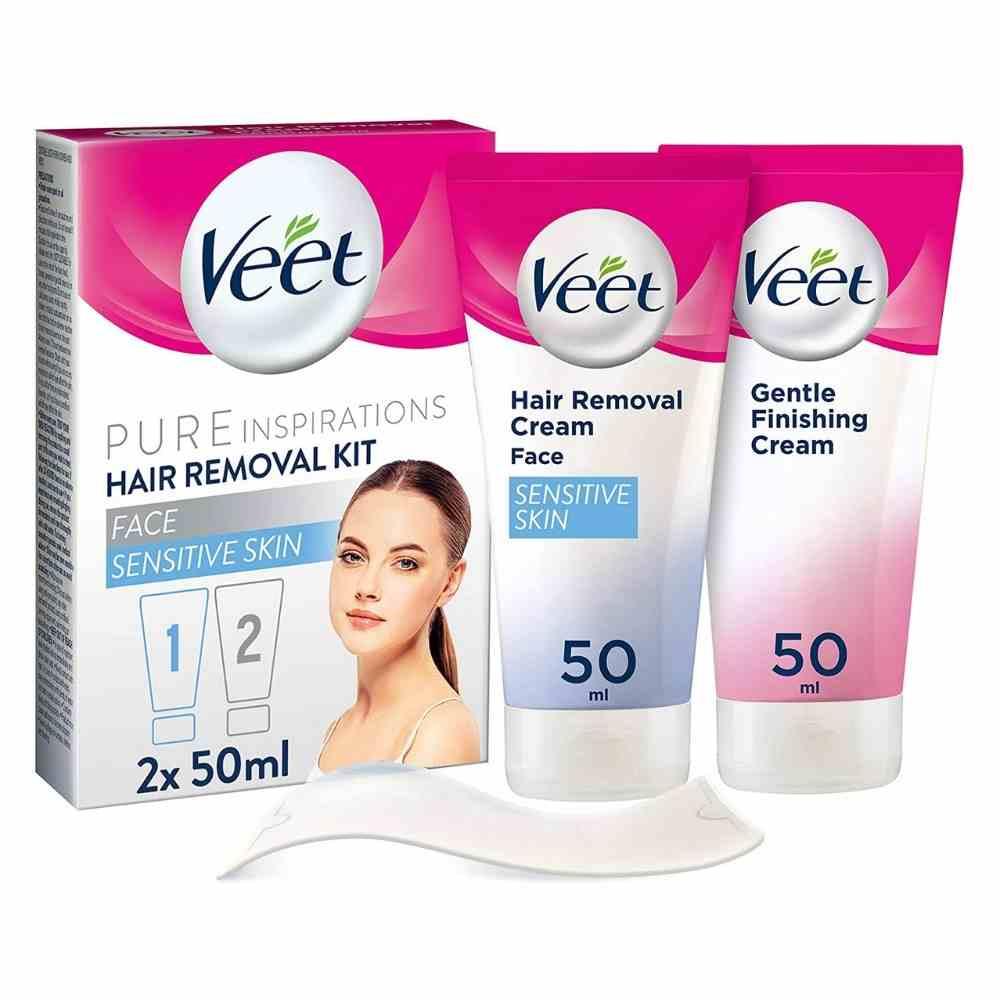 Veet Pure Inspirations Face Hair Removal Kit For Sensitive Skin 2 x 50ml