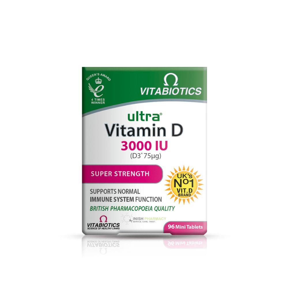 Vitabiotics Ultra Vitamin D3 3000iu Super Strength 96 Pack