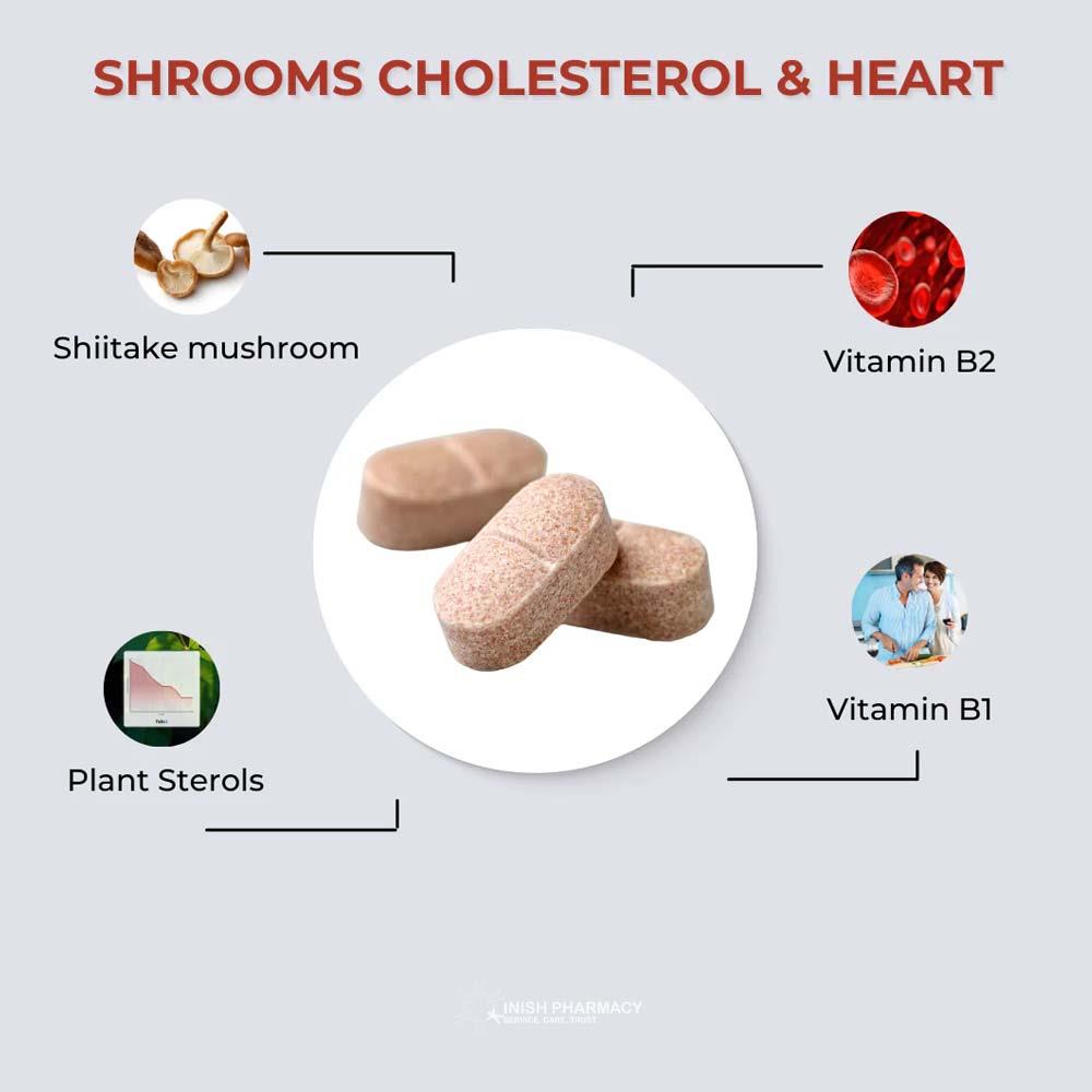 FabU Shrooms Cholesterol & Heart 90 Tablets