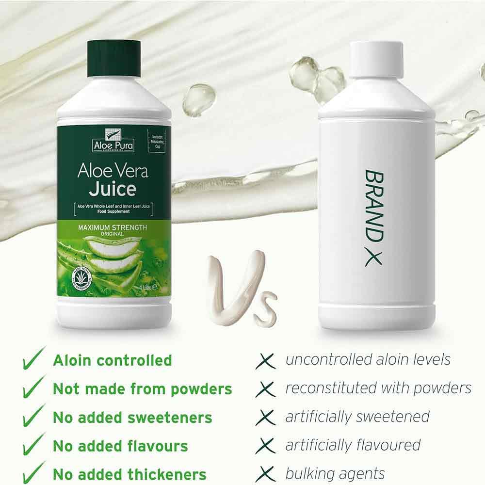 Aloe Pura Maximum Strength Aloe Vera Juice 1000ml