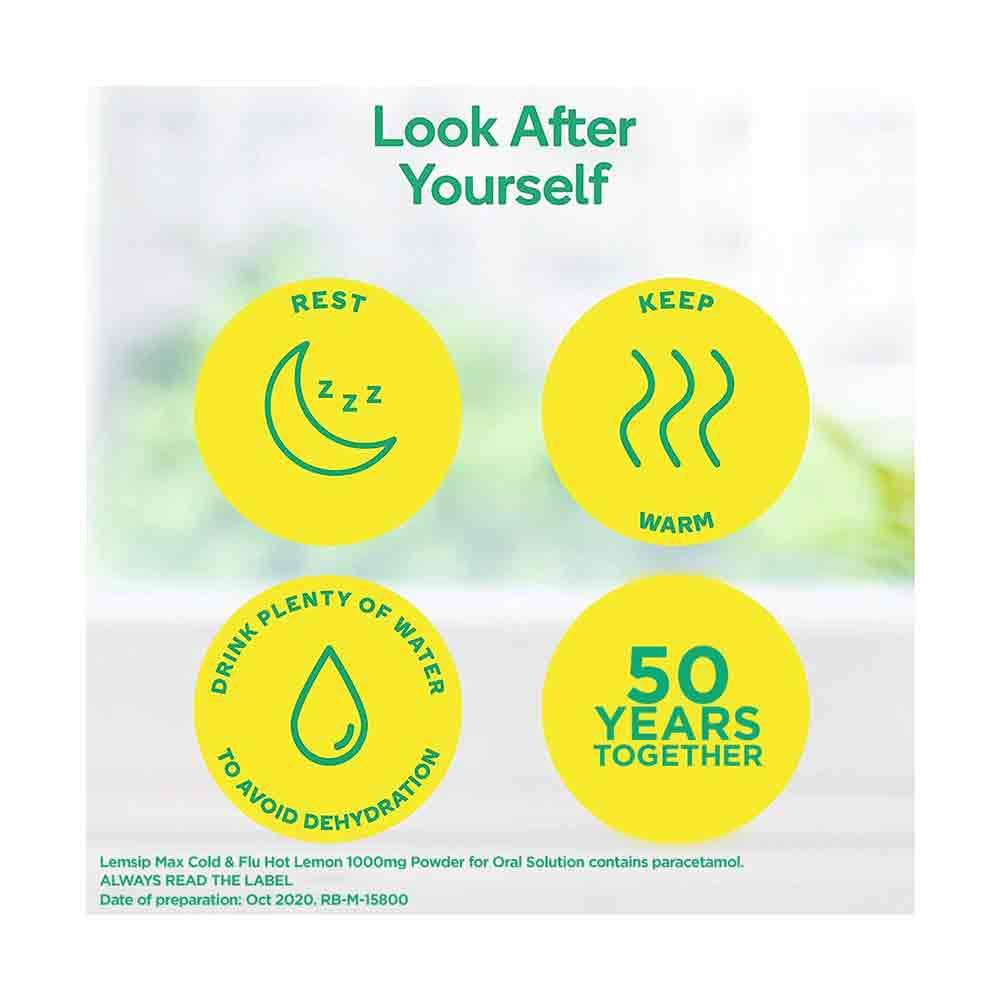 Lemsip Max Cold & Flu Hot Lemon 1000mg 5 Pack