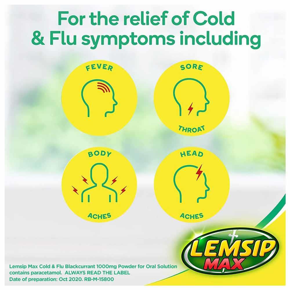 Lemsip Max Cold & Flu Blackcurrant 5 Pack