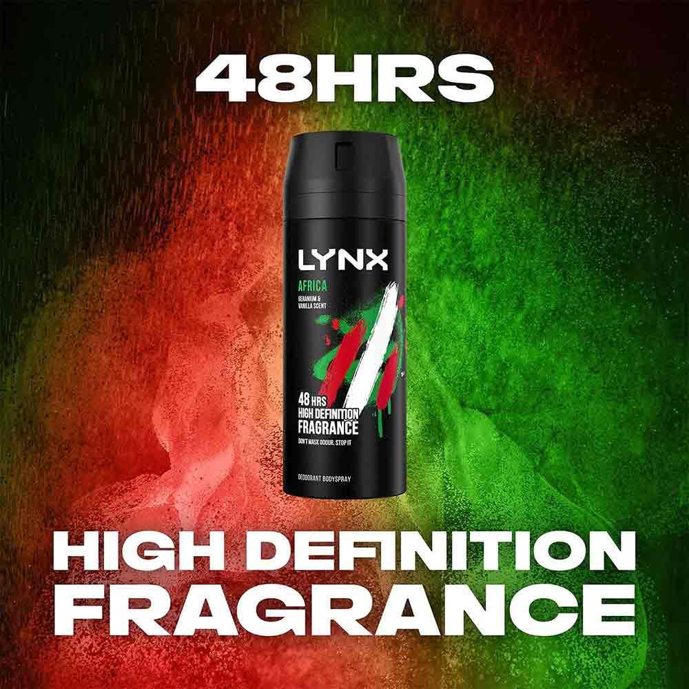 Lynx Africa Fresh Deodorant Bodyspray 150ml Twin Pack
