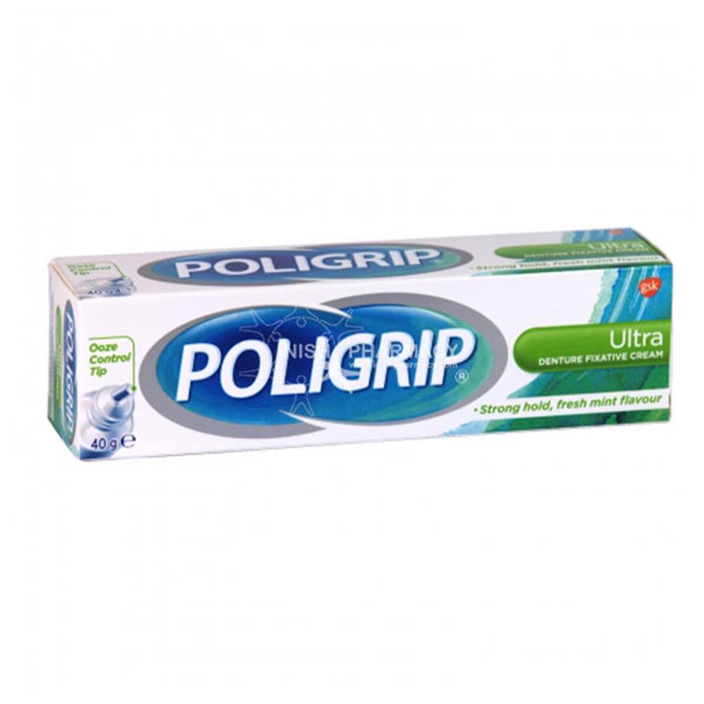 Poligrip Ultra Denture Fixative Cream Fresh Mint 40g