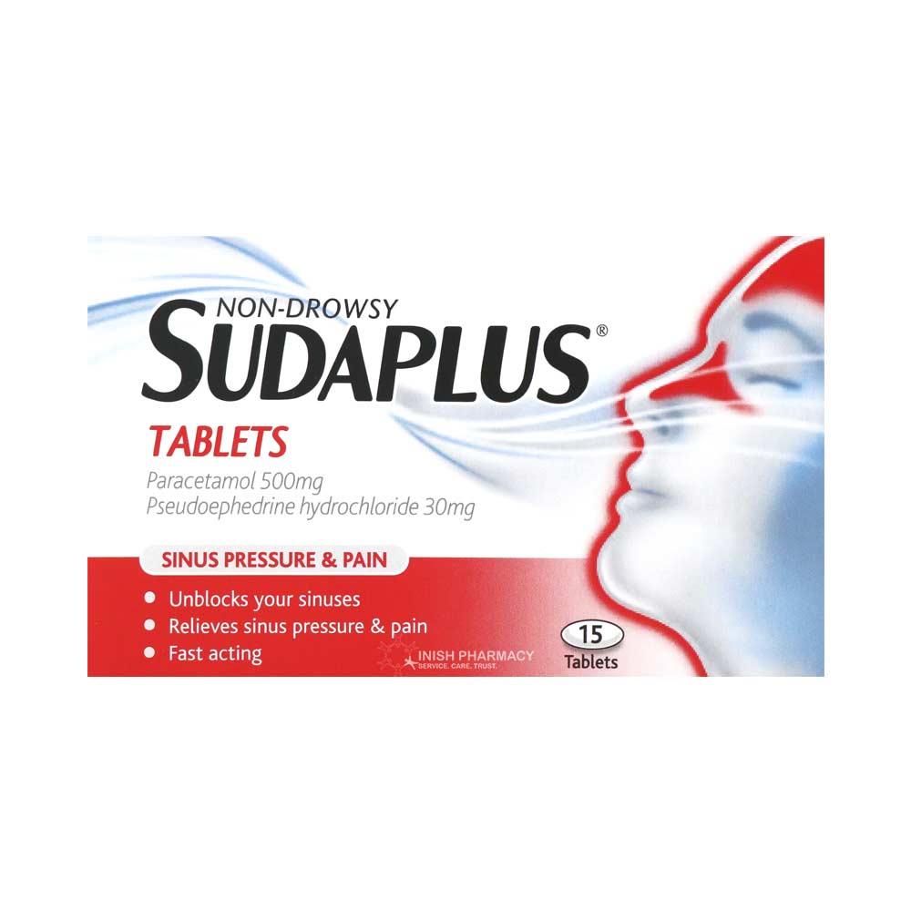 Sudaplus 500mg/30mg Tablets 15 Pack – relieves cold and flu symptoms