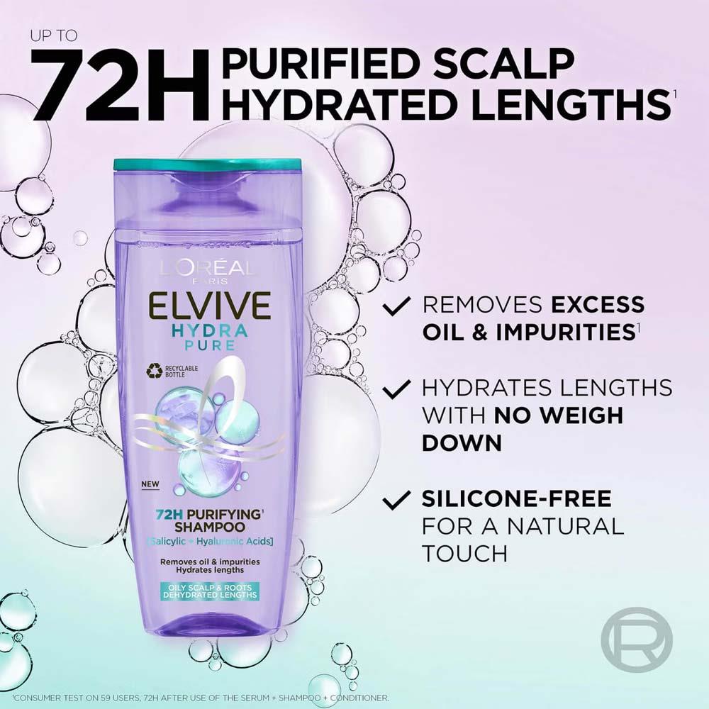 L'Oreal Elvive Hydra Pure 72h Purifying Shampoo 700ml