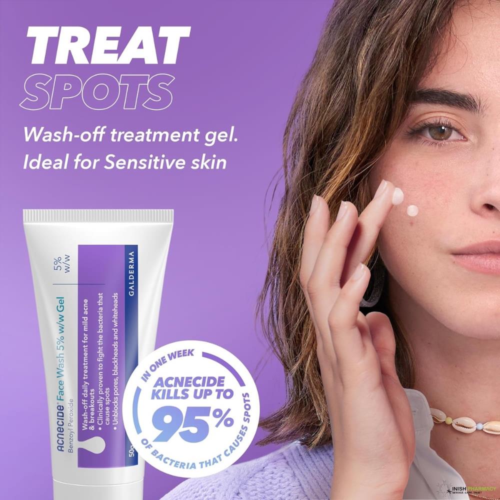 Acnecide 5% Benzoyl Peroxide Acne Treatment Wash Gel 50g