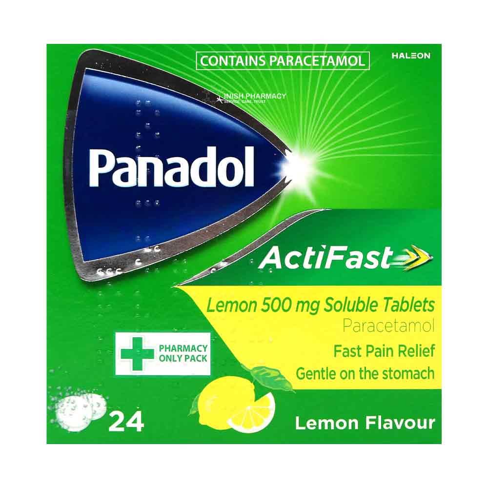 Panadol Actifast Lemon 500mg Soluble Tablets 24 Pack
