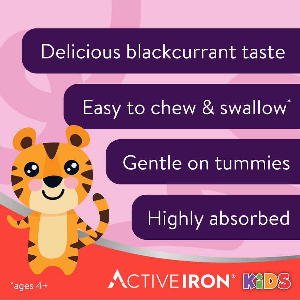 Active Iron Kids Iron & Vitamin D 30 Blackcurrant Chews