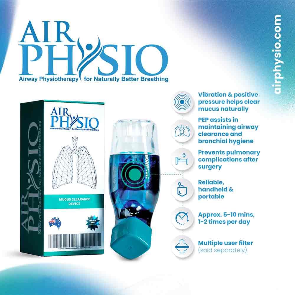 AirPhysio Mucus Clearance Device For Better Breathing - Average Lung Capacity