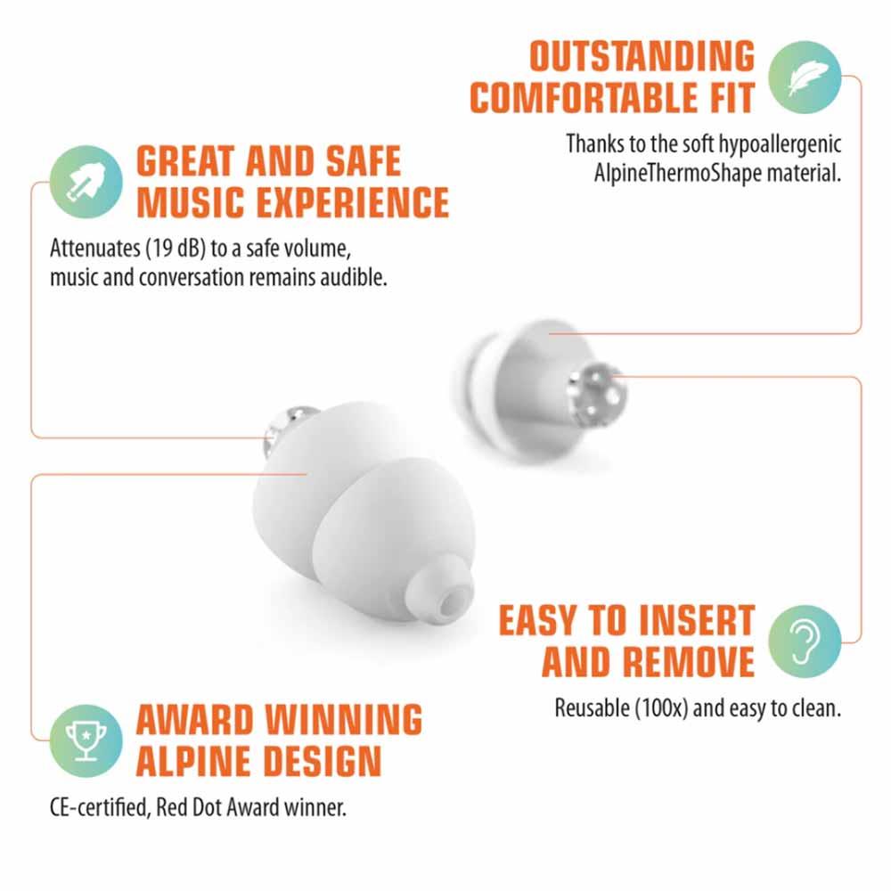 Alpine PartyPlug Earplugs Special Music Filters & Free Minibox