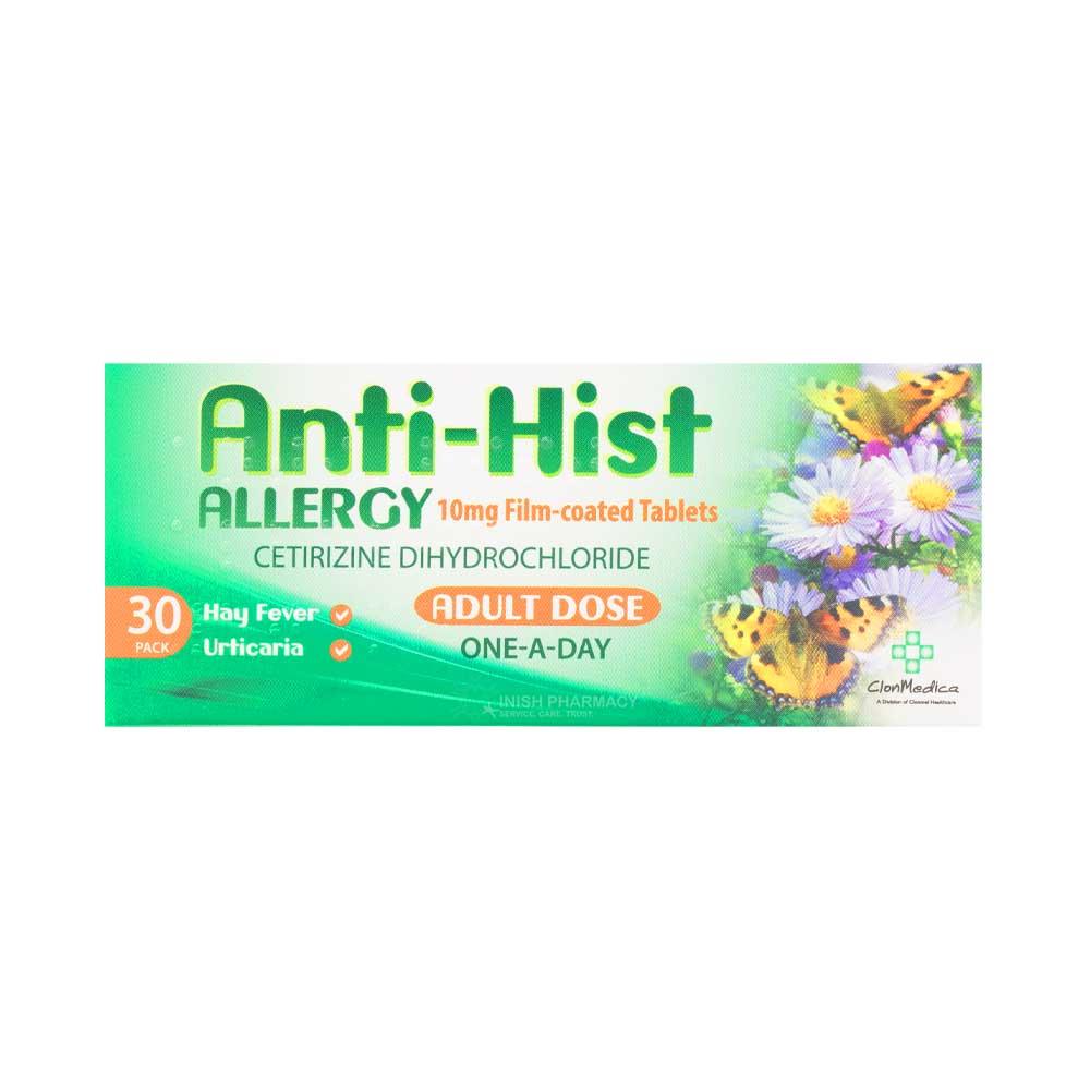 Anti-Hist Allergy Cetirizine 10mg Tablets 30 Pack