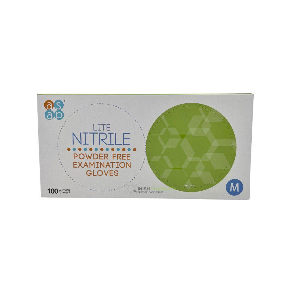 ASAP Blue Nitrile Powder Free Gloves - Medium