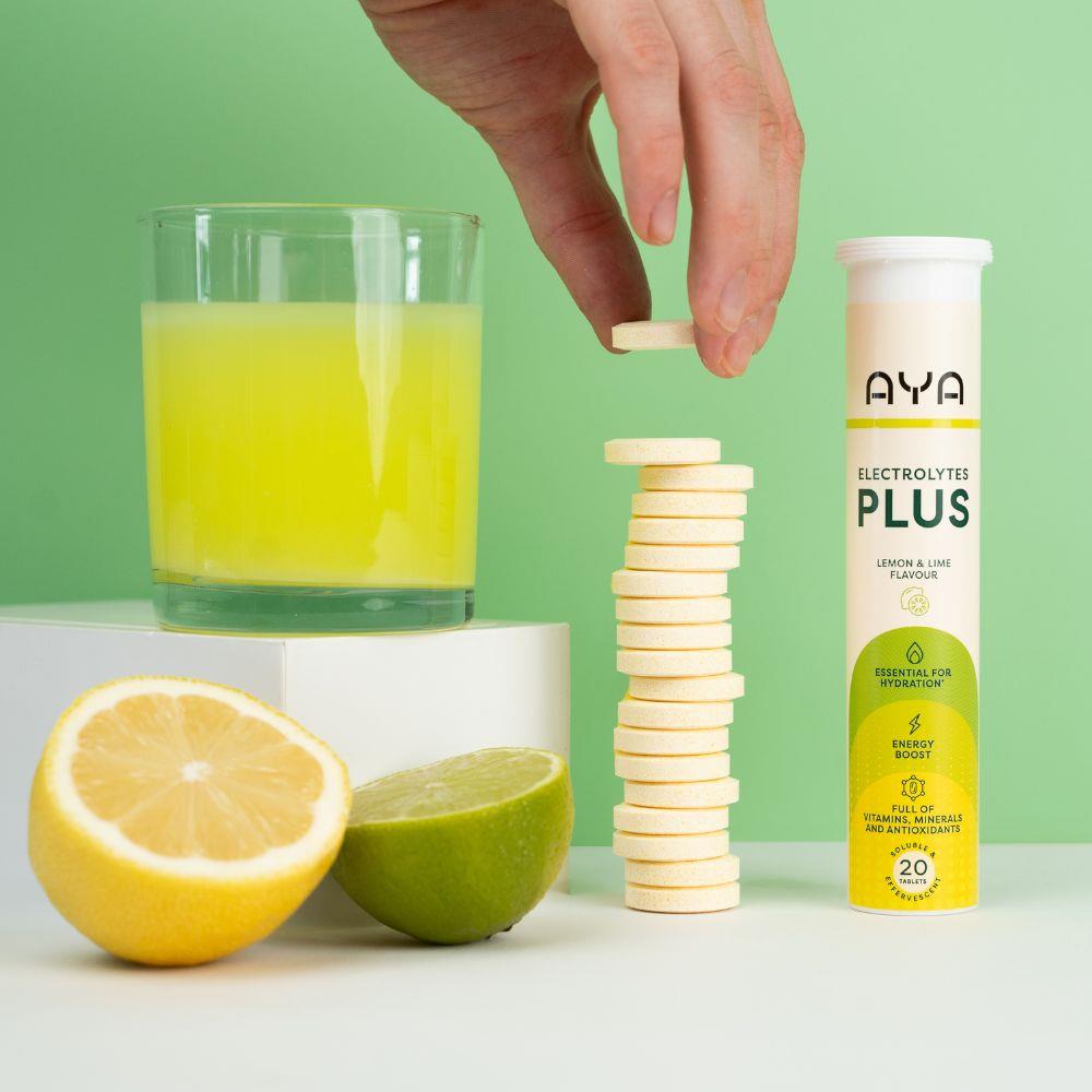 Aya Electrolytes Plus Lemon & Lime Flavour 20 Tablets