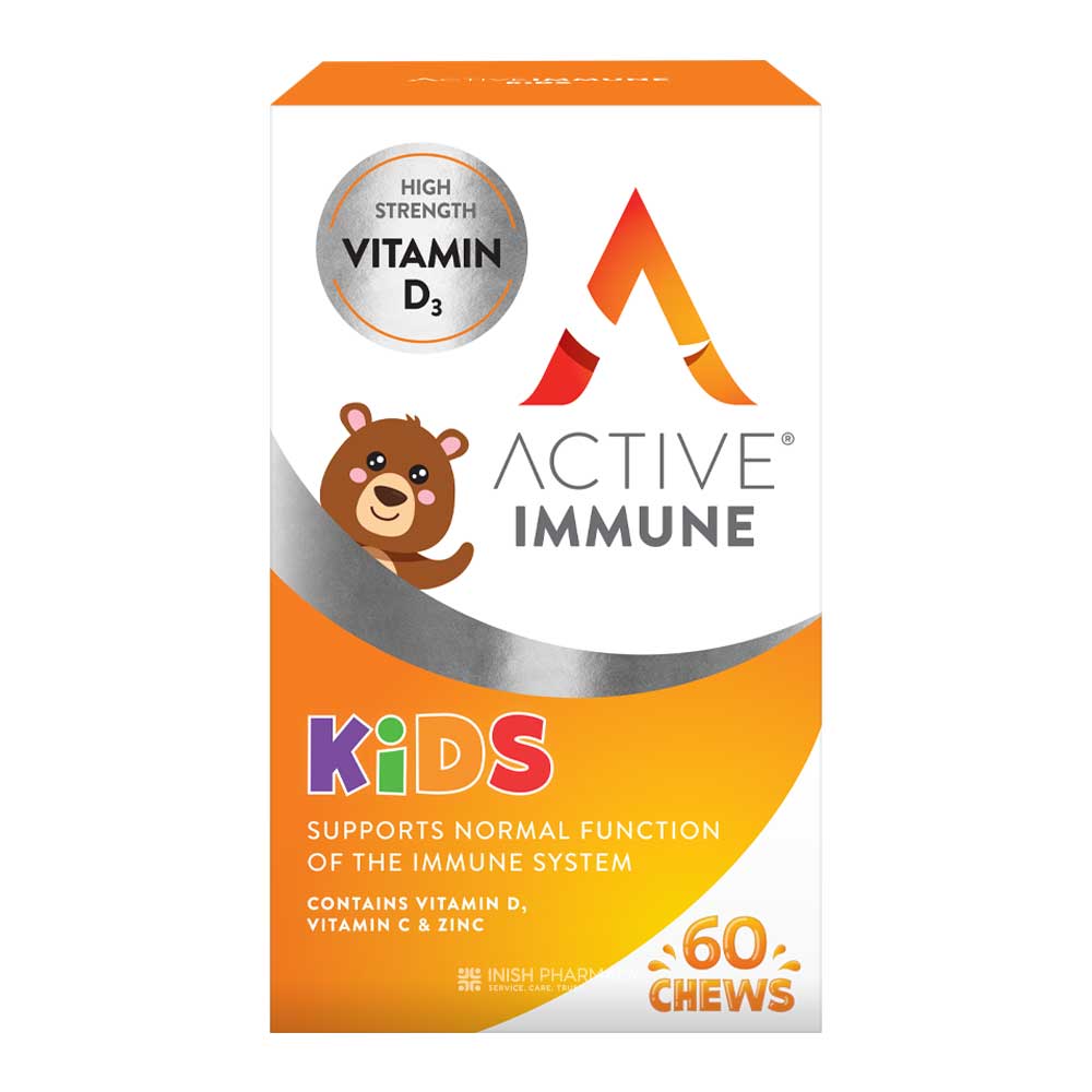 Active Immune Kids Vitamin C D & Zinc 60 Chews – to support vitamin c & zinc
