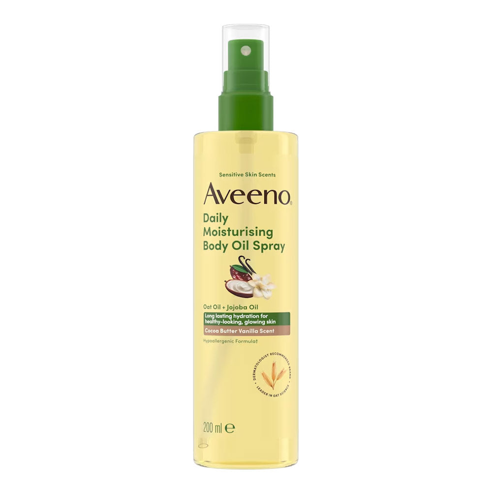 Aveeno Daily Moisturising Body Oil Spray Cocoa Butter Vanilla Scent 200ml