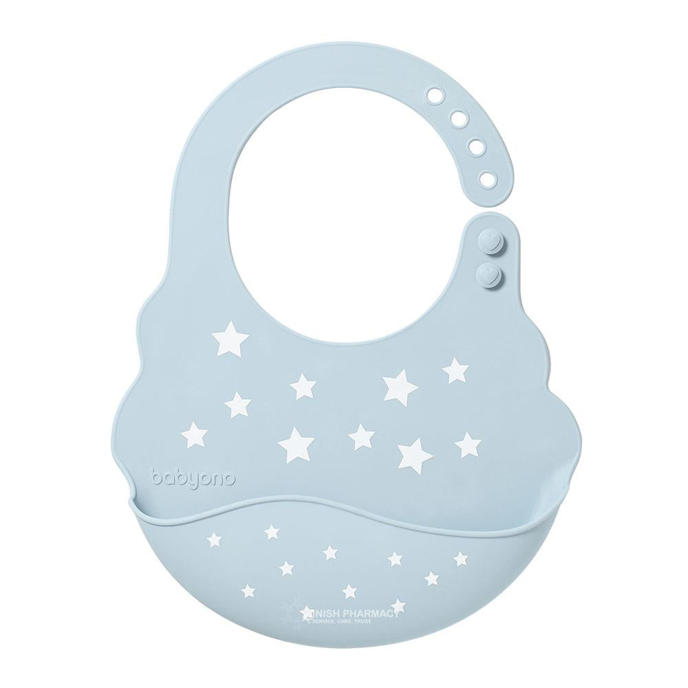 Babyono Silicone Baby Bib with Adjustable Clasp Grey