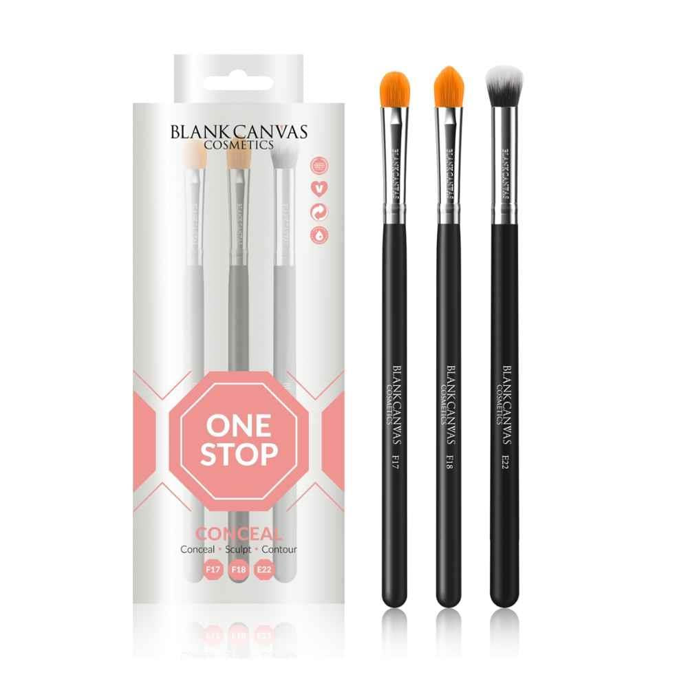 Blank Canvas Cosmetics One Stop Conceal 3 Piece Brush Set