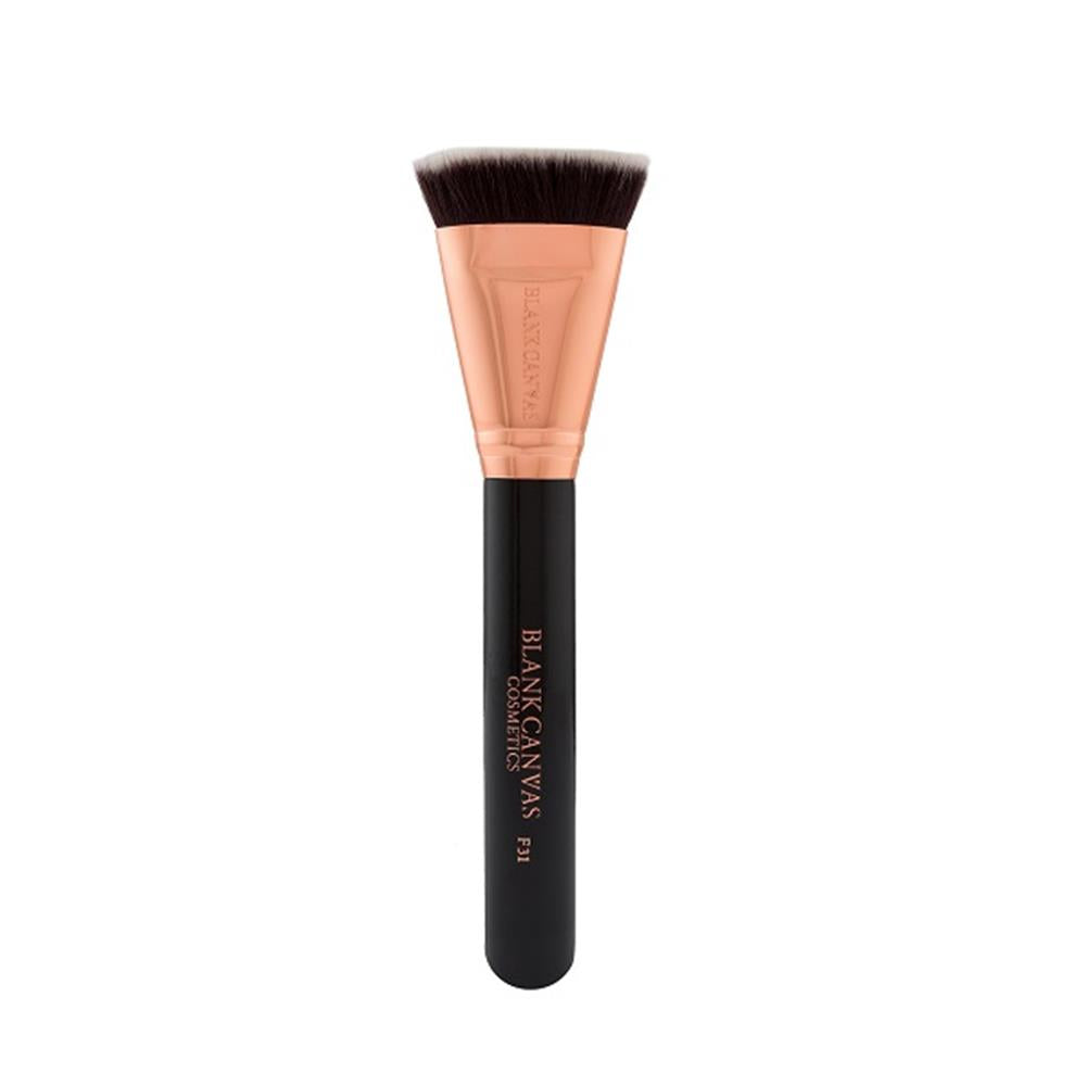 Blank Canvas Cosmetics Dimension Series F31 Metallic Rose Gold & Black Targeted Contour Brush