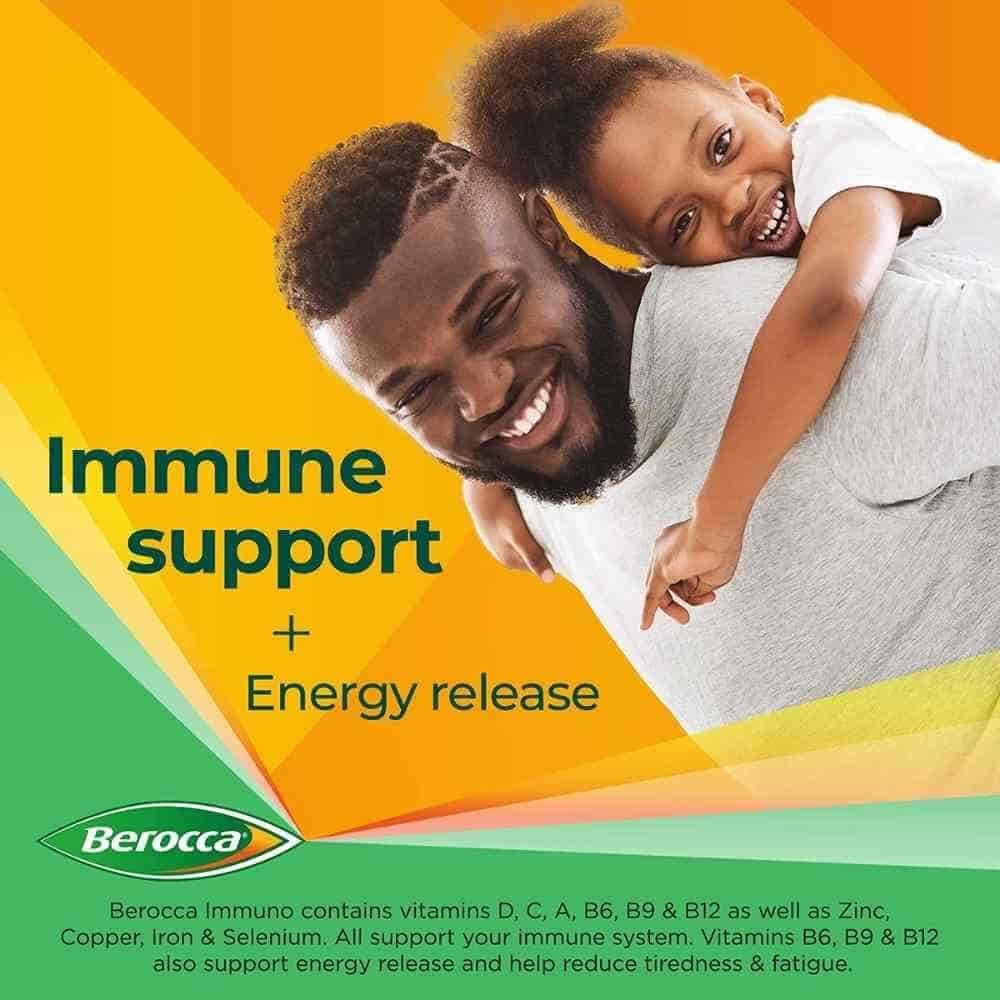 Berocca Immuno Sugar-Free Orange Effervescent Tablets 30 Pack