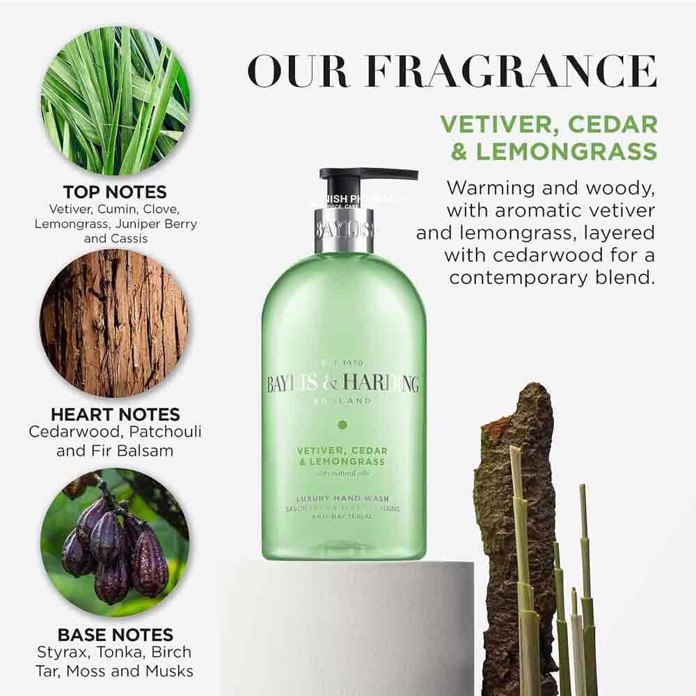 Baylis & Harding Vetiver Cedar & Lemongrass Hand Wash 500ml