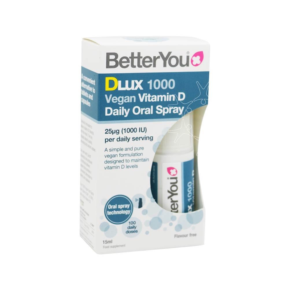 BetterYou DLUX Daily Vegan Vitamin D Oral Spray 1000IU 15ml