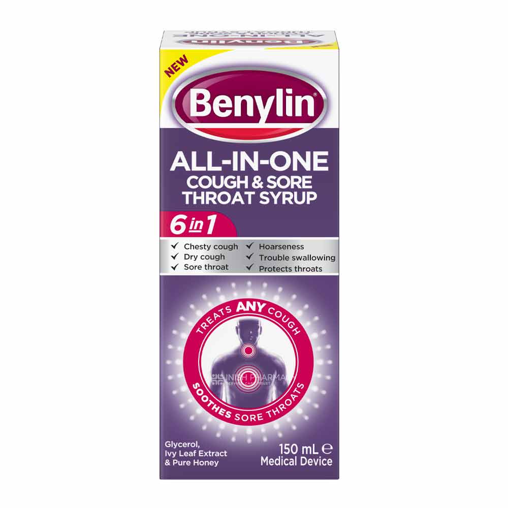Benylin All-In-One Cough & Sore Throat Syrup 150ml