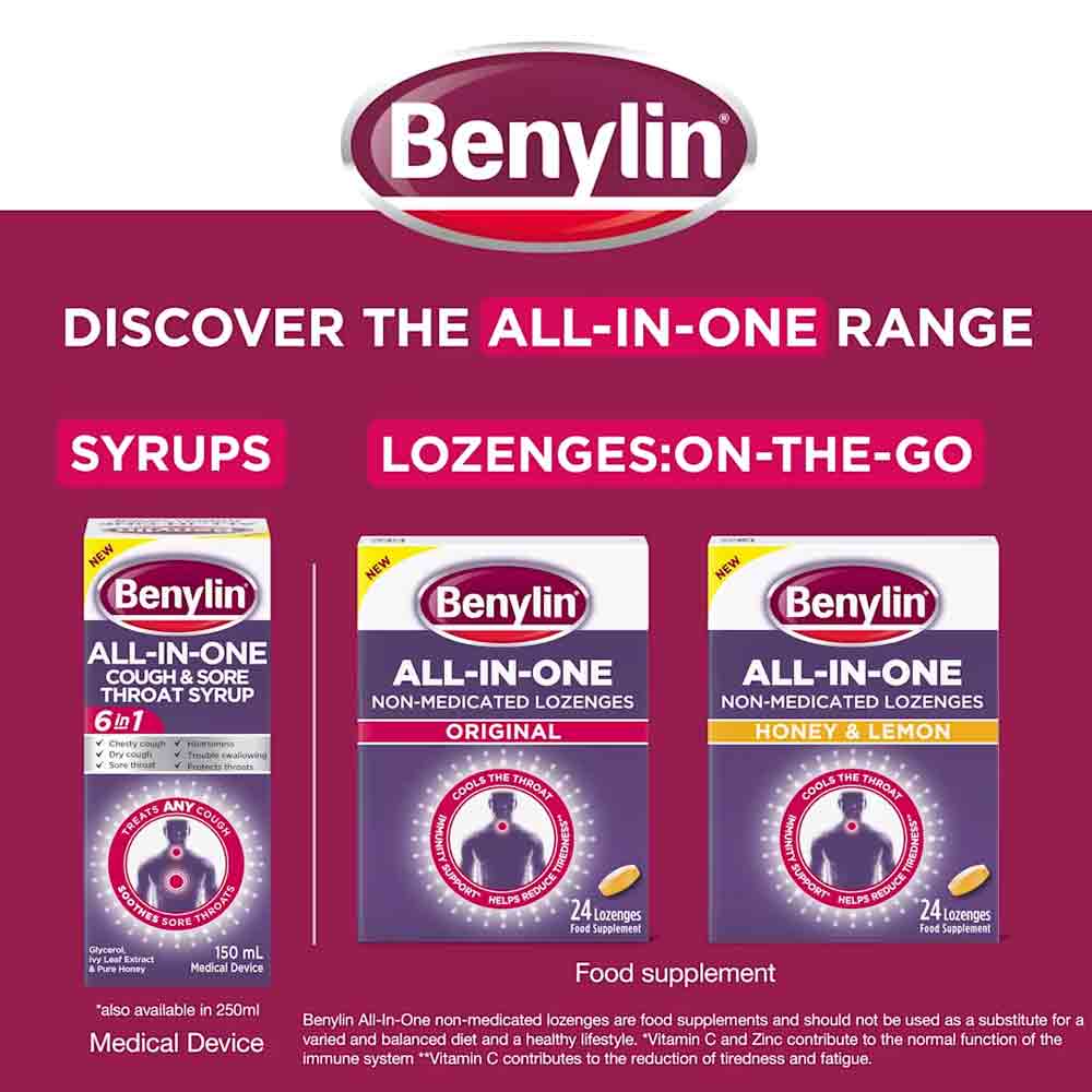 Benylin All-In-One Cough & Sore Throat Syrup 250ml