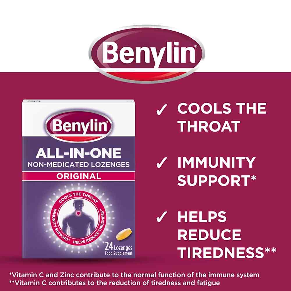 Benylin All-In-One Lozenges Honey & Lemon 24 Pack