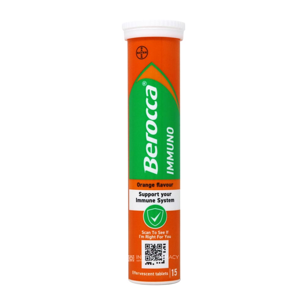 Berocca Immuno Sugar-Free Orange Effervescent Tablets 15 Pack