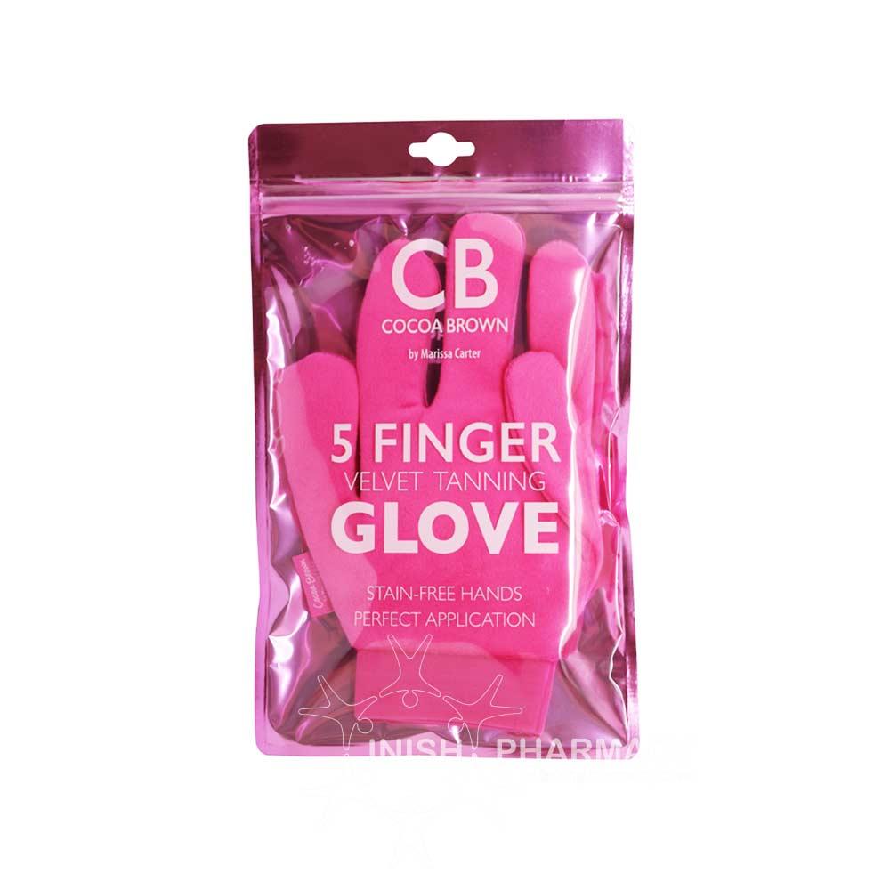 Cocoa Brown 5 Finger Velvet Tanning Glove