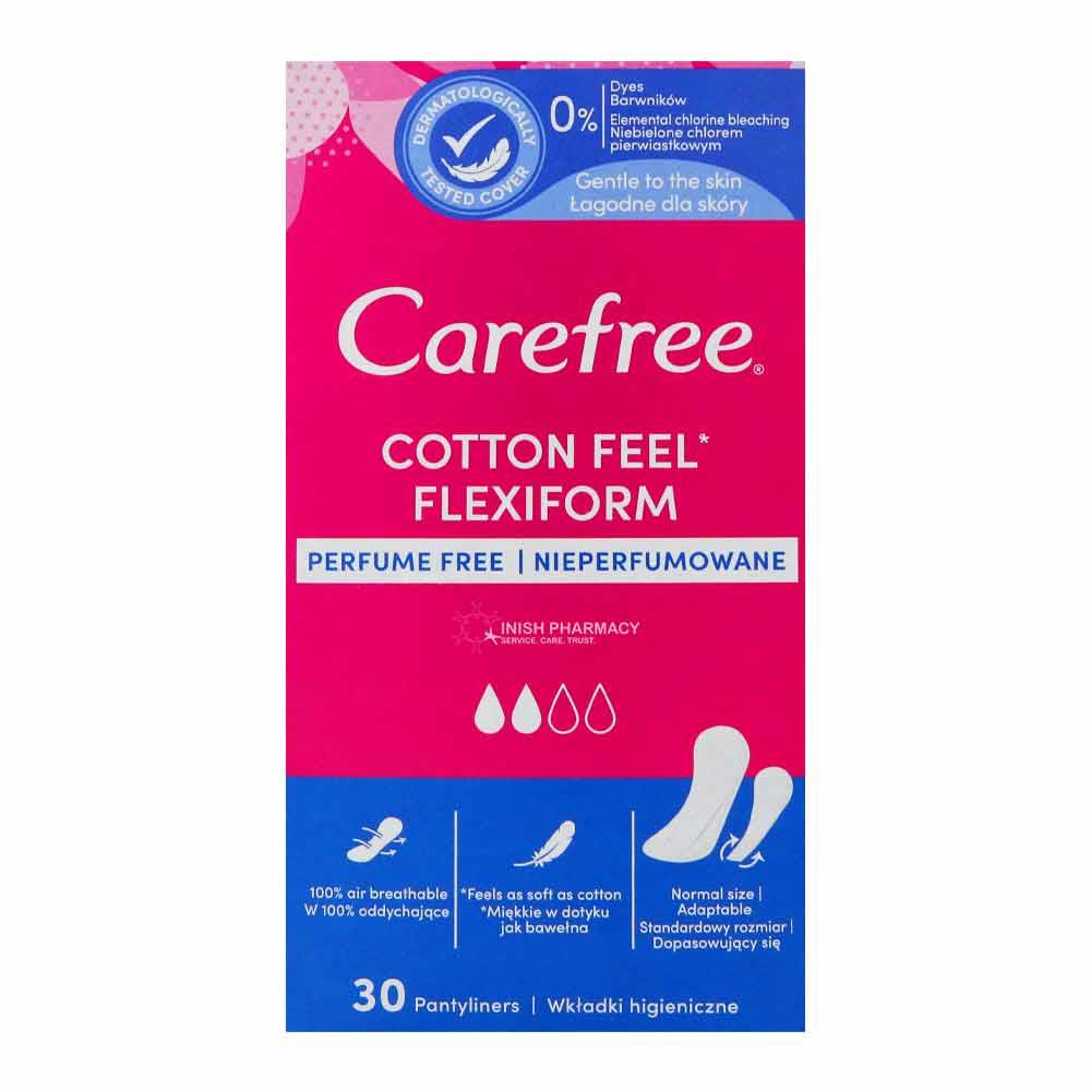 Carefree Cotton Feel Flexiform Pantyliners 30 Pack