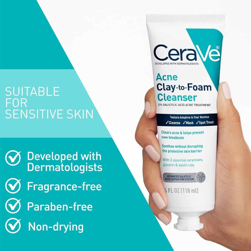 CeraVe Blemish Clay-to-Foam Cleanser 118ml