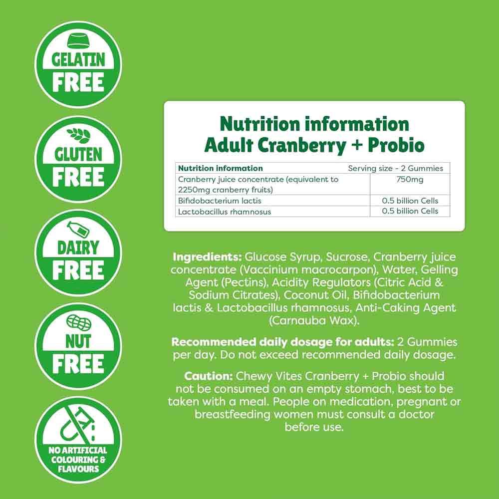 Chewy Vites Cranberry + Probio 60 Gummies