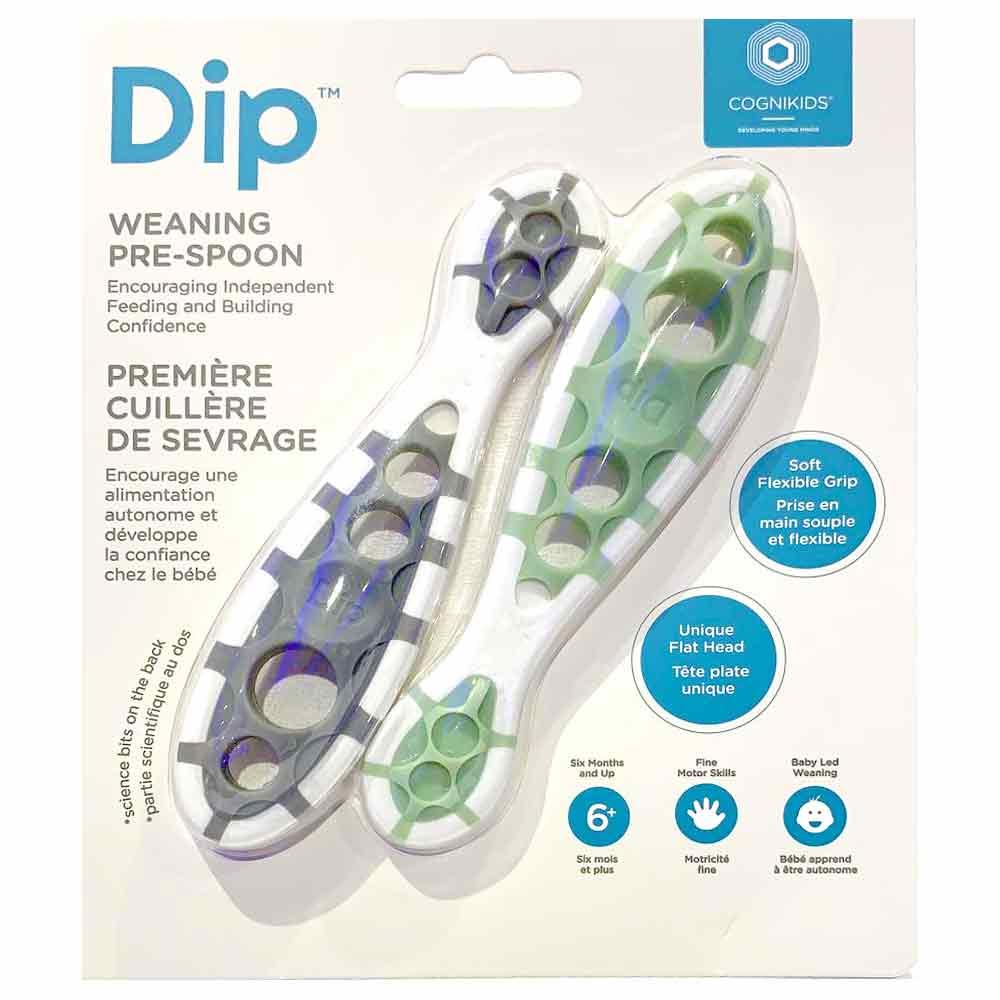 Cognikids Dip Weaning Pre-Spoon 6M+ Grey & Green 2 Pack