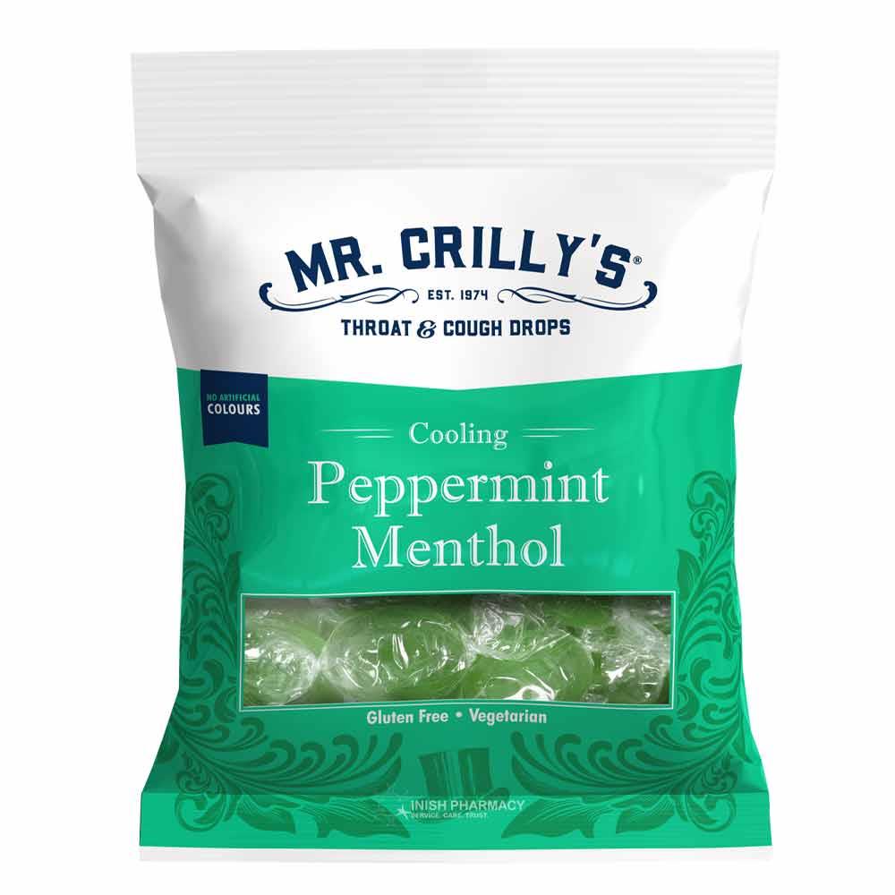 Mr Crilly's Throat & Cough Drops Peppermint Menthol 90g