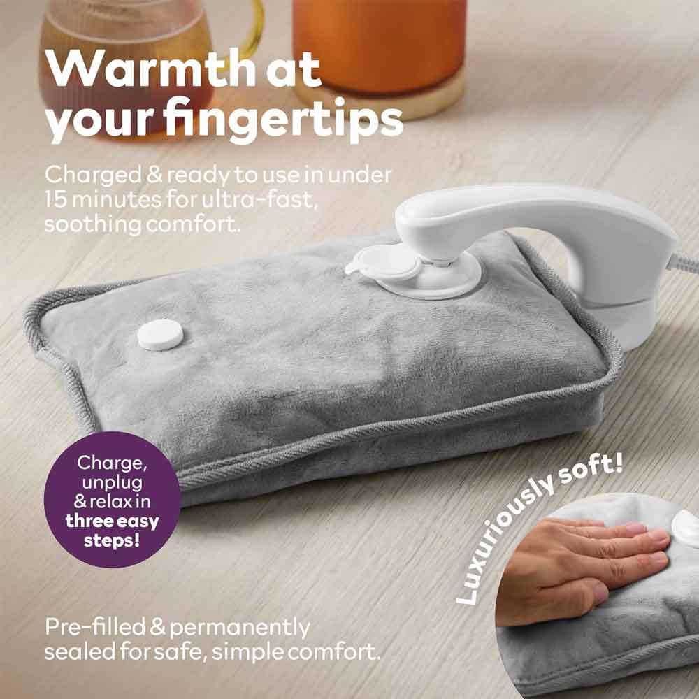 Carmen Rechargeable Hot Water Bottle Grey