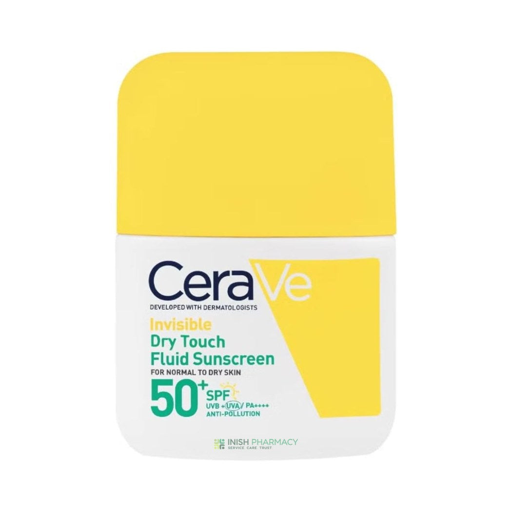 CeraVe Invisible Dry Touch Fluid Sunscreen SPF50 50ml – moisturises skin with SPF protection
