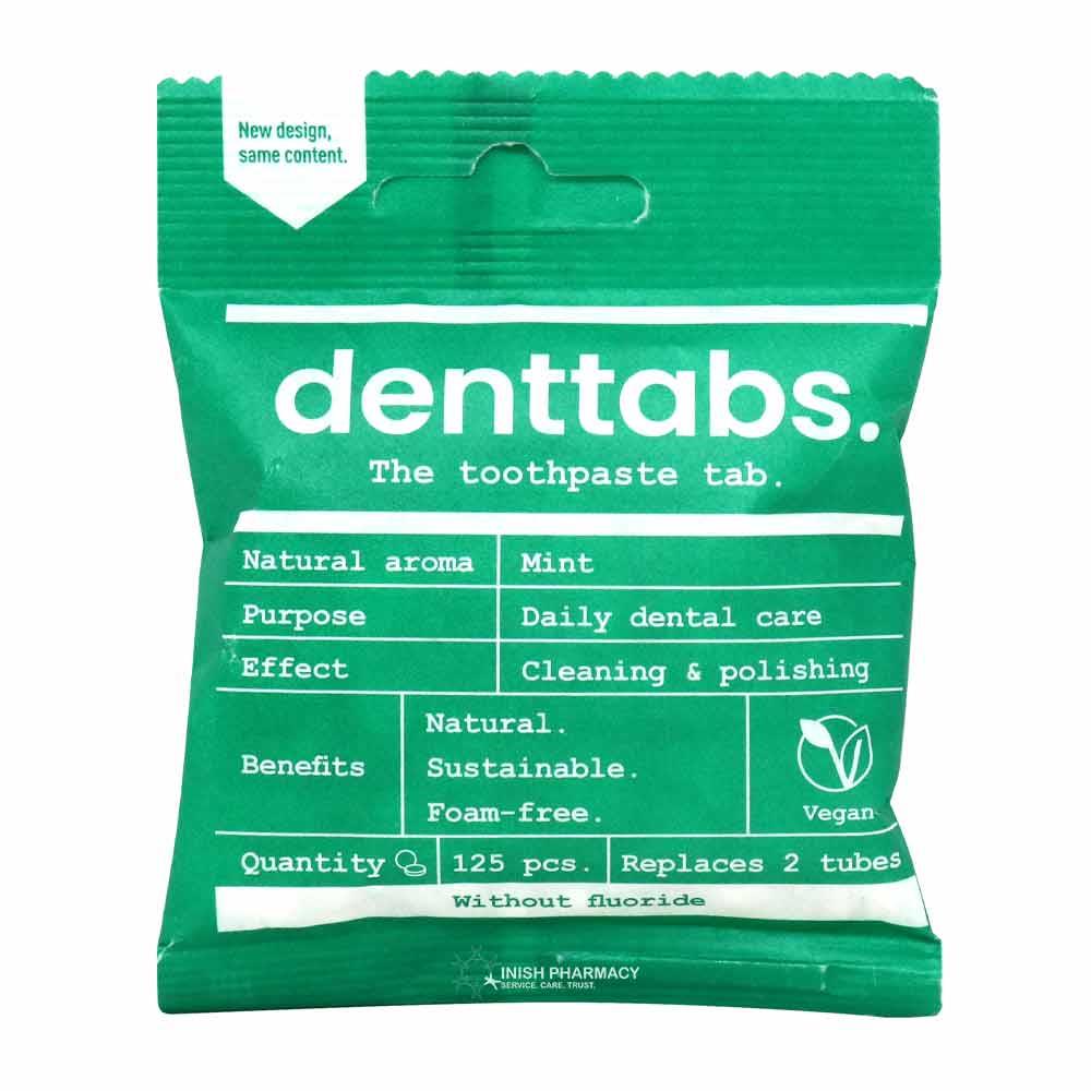 Denttabs The Toothpaste Tab Fluoride Free Mint 125 Pack